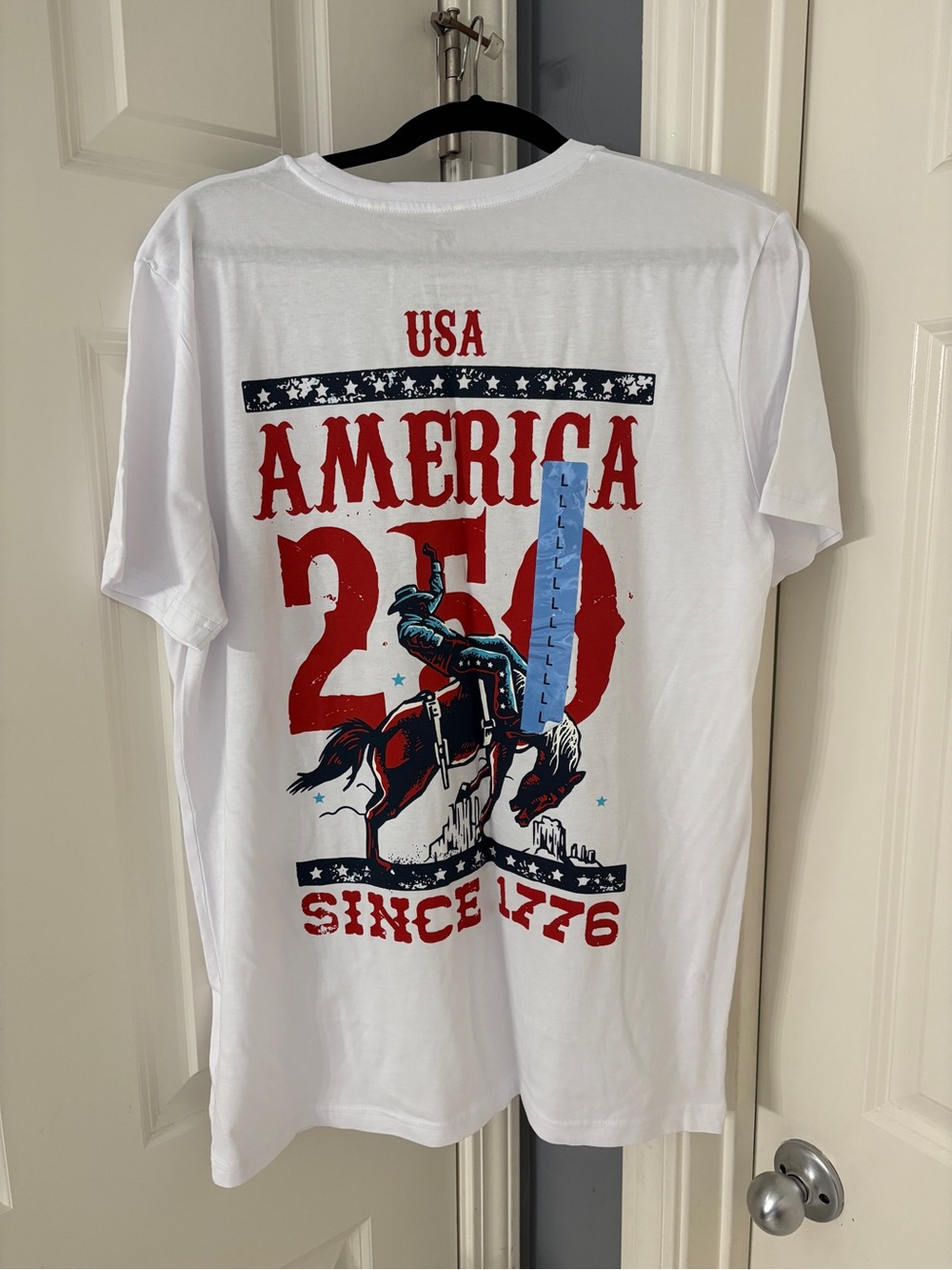 100% cotton America 250 Graphic Tee - White Patriotic Shirt